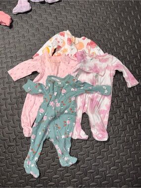 Baby Girls One-Piece Sleepers - 4 Pack USED